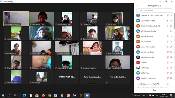Pembelajaran via “ZOOM” minggu pertama